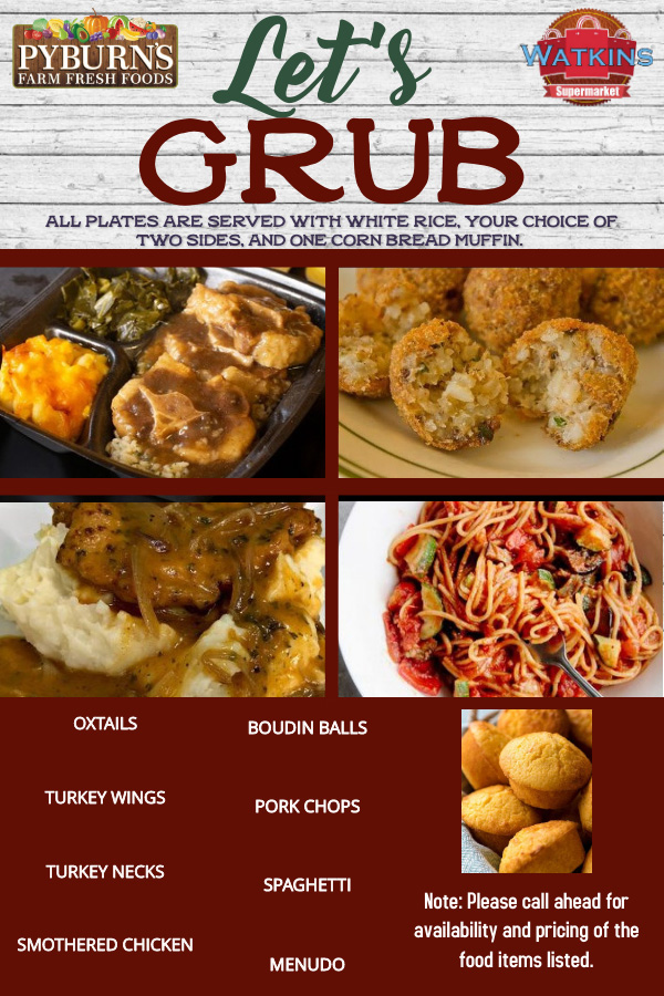 Kitchen Menus Pyburn's Foods